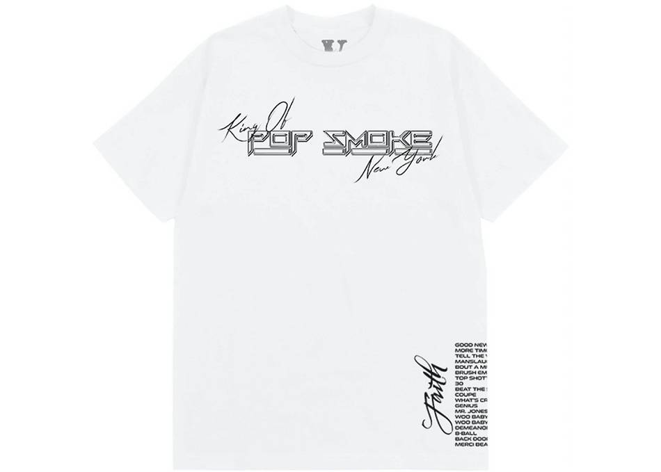 Camiseta Vlone Pop Smoke Faith King Of New York Venda Imperdível Branco | PT_YH6174