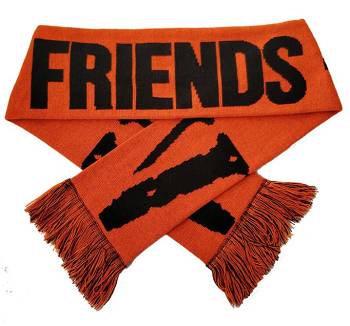 Cachecol Vlone Scarf With Friend Text And Logo Mais Laranja | PT_YN8524