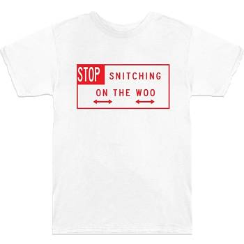 Camiseta Vlone Pop Smoke Stop Snitching Homens Branco | PT_CT6370