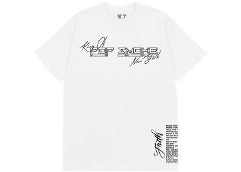 Camiseta Vlone Pop Smoke x Faith King of New York Homens Branco | PT_KM7028