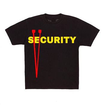 Camiseta Vlone Security Homens Pretas | PT_QA1699