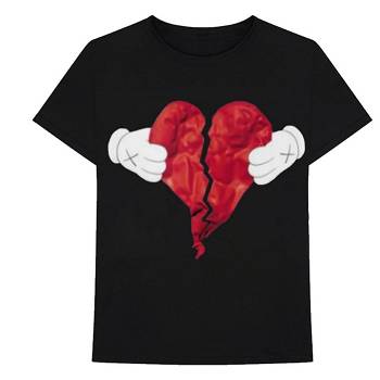 Camiseta Vlone X Broken Heart Homens Pretas | PT_MI1801