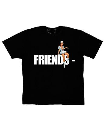 VLONE FRIENDS Vlone FRIENDS Pin Up T-Shirt Mais Pretas | PT_A5313